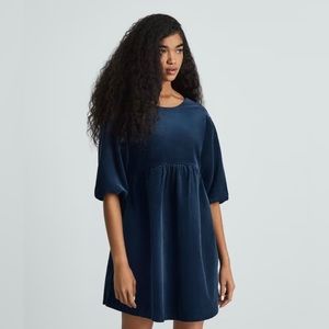 EVERLANE Corduroy Mini Dress Petite Small Dark Navy Blue